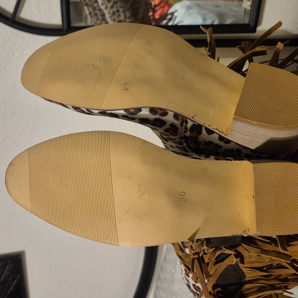 Leopard Print Fringe Cowboy Boots Please Look At All Pictures - Picture 7 of 8